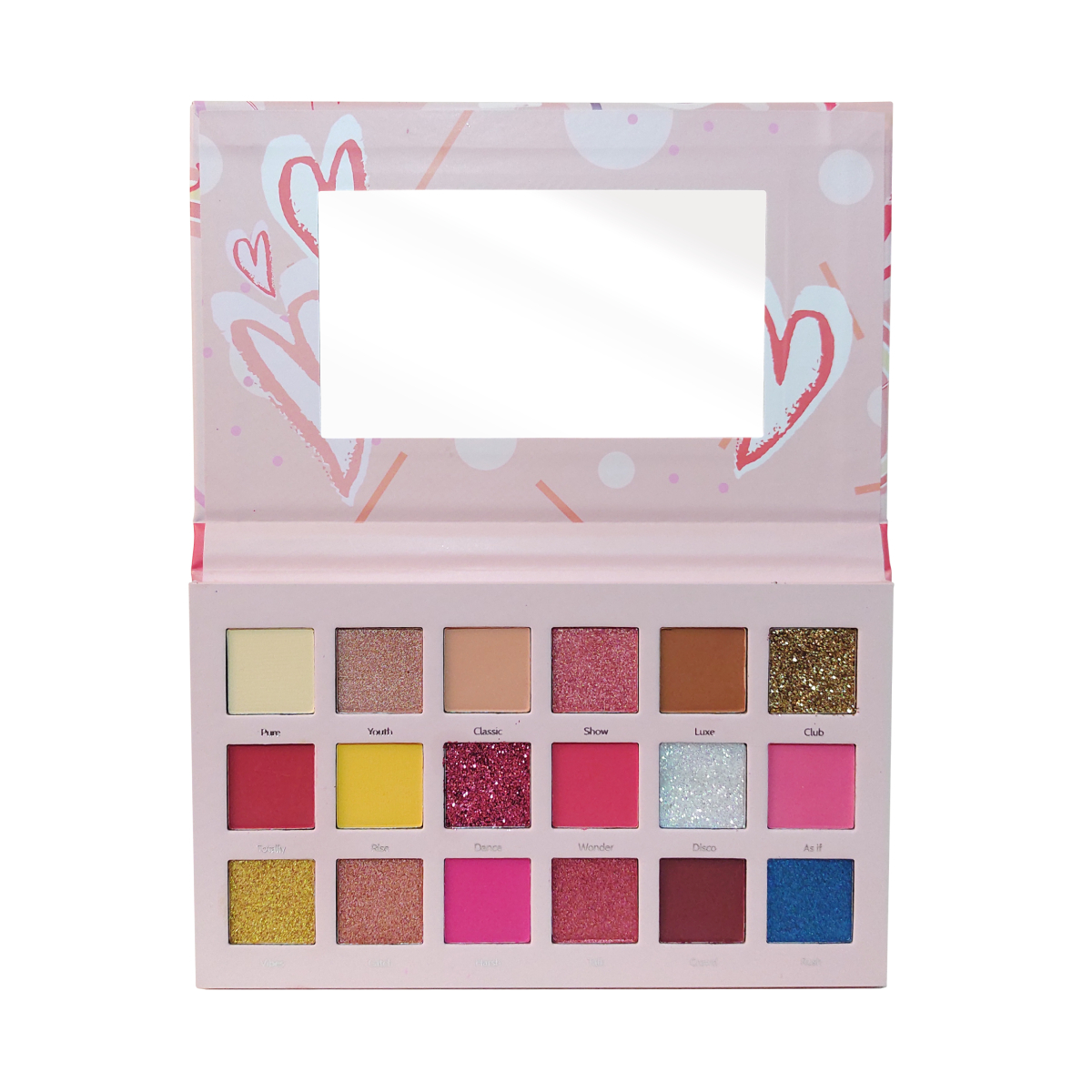 Transforma tus ojos con la paleta de sombras Lure Fruits de 18 colores. ¡Experimenta con una gama de tonos intensos y vibrantes para crear looks únicos y audaces!